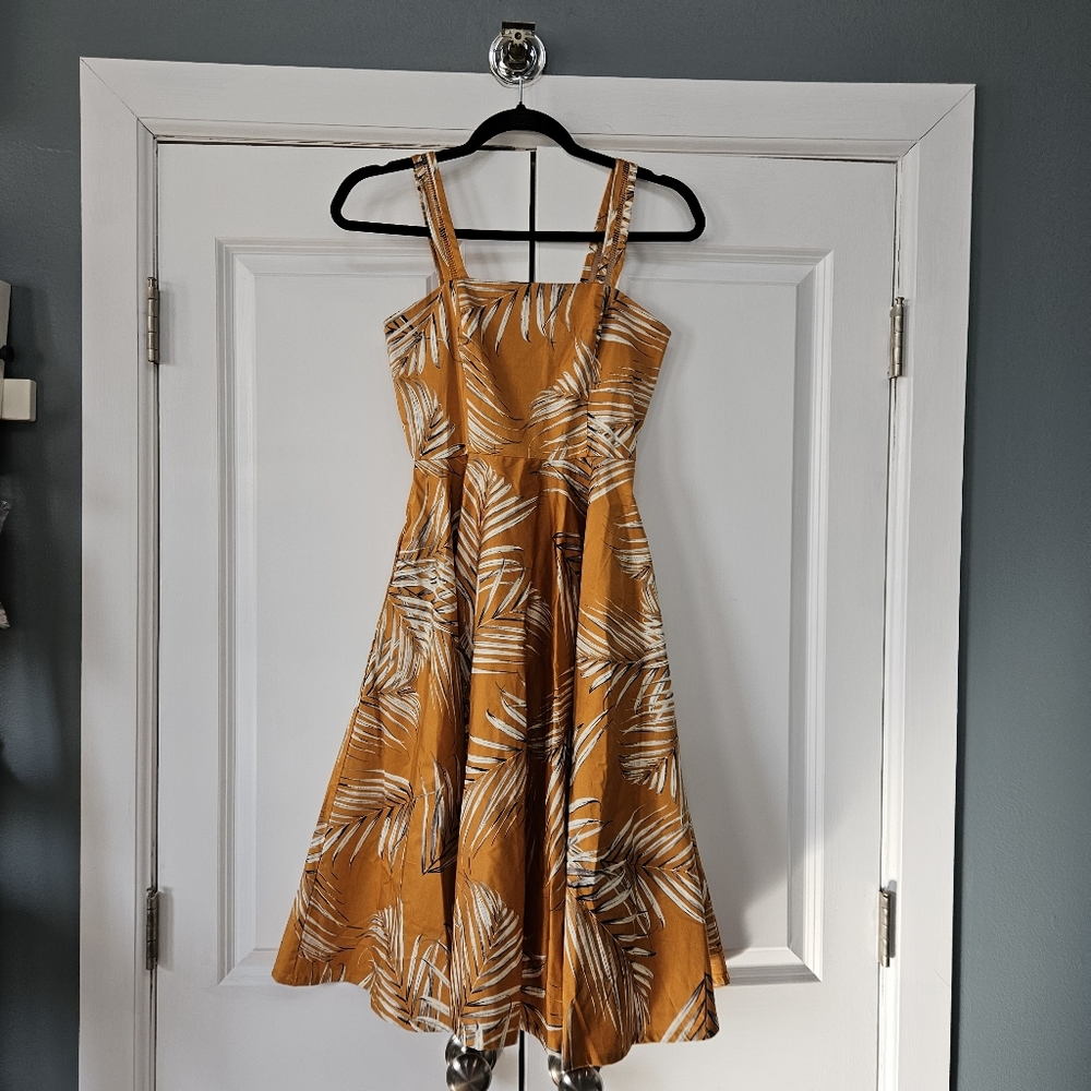White House Black Market Marigold Palm Dress